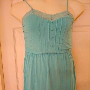 lush sun dress spaghetti strap with buttons & an elastic waist